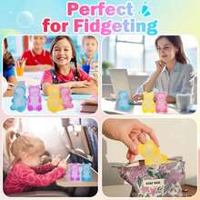 1pc Multicolor Gummy Bear Squishy Toys, Clear Jelly Slow Rising Stress Relief Fidget Toys, Cute Squeeze Sensory Toys For Students Office Desk Home Travel, Birthday Christmas Easter Gift - Multicolor - View 5