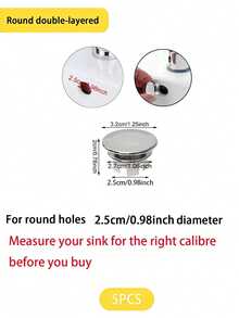 Replacement Overflow Cover For Bathroom And Kitchen Sinks - Round Drain Cover, Sink Overflow Cover, Bathtub Drain Strainer, Basin Overflow Cover - Round Perforated Silver Sink Overflow Cover Insert - Multicolor - View 5
