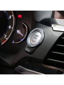 1pc Rhinestone Decor Car One-button Start Decoration Ring - White - View 10