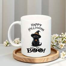 [24-Hour Shipping Within Mexico] Double-Sided Mug, A Fun Cat-Themed Coffee Mug, Available In 11 And 15 Oz Sizes, Made Of Ceramic. This Mug Is Suitable For Coffee Or Tea, Has A Smooth Glaze, And Features A Creative Double-Sided Print. It's A Versatile Mug Suitable For Any Season And Also Makes A Great Halloween Gift. - 1 - 查看 1