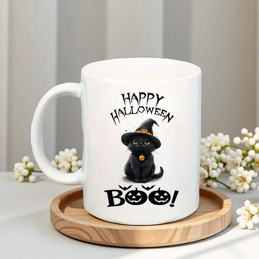 [24-Hour Shipping Within Mexico] Double-Sided Mug, A Fun Cat-Themed Coffee Mug, Available In 11 And 15 Oz Sizes, Made Of Ceramic. This Mug Is Suitable For Coffee Or Tea, Has A Smooth Glaze, And Features A Creative Double-Sided Print. It's A Versatile Mug Suitable For Any Season And Also Makes A Great Halloween Gift. - 1 - 查看 1