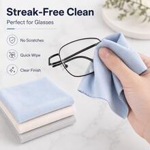 10-Piece Set Microfiber Lens Cleaning Cloths, Soft Suede-Like Wipes For Glasses, Camera Lenses & Tablets - 10pcs - 查看 7