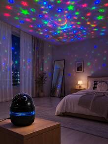 1pc Star & Moon Projection Lamp, Multi-Color Rotating Lighting Effects, Suitable For Bedroom, Kids Room, Living Room, Holiday Decoration - Multicolor - View 9
