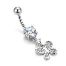 1 chiếc khuyên rốn hình bướm đính đá Cubic Zirconia, cỡ 14G/10mm, chất liệu thép không gỉ, phụ kiện độc đáo cho tiệc tùng và ngày lễ. - Nhiều màu - Xem 18