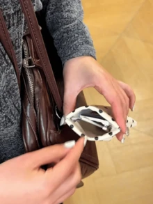 便攜式圓點自動收口眼鏡收納袋，可掛在包包上附鏡布彈簧眼鏡袋，耐壓時尚眼鏡袋，眼鏡袋，自動收口收納袋 - 彩色 - 查看 6