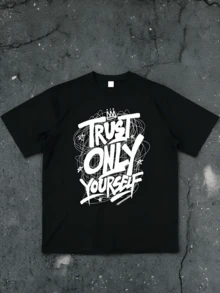 Vintage Trust Yourself Graphic Tee For Men | Inspirational Slogan Cotton Crew Neck Short Sleeve Casual Summer Top - white Top - 查看 10