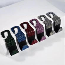 Funkelnder Strass Auto Kopfstützen Haken, strapazierfähiger Rücksitz Aufhänger für Handtasche, Tasche, Mantel - Organizer Zubehör, geeignet für SUV, Truck, Limousine - A - Übersicht 7