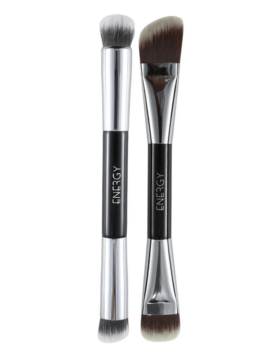 ENERGY Premium Single 2-In-1 Makeup Tool - Dual-Ended Precision Brush For Concealing, Detail Blending, And Spot Setting - Black Handle - Black - View 1