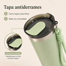Vaso Térmico Doble Pared de Acero Inoxidable 550 ml/18oz . Termo para Agua y Café con Tapa Hermética. Taza Mantiene tu Bebida Caliente 4 Horas y Fría 6 Horas. - Rosa Fucsia - Ver 7