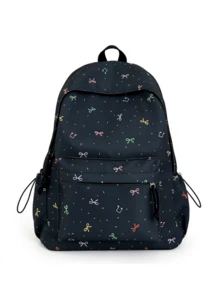 New Bow Tie Pattern Fashion Minimalist Casual Travel Backpack, Suitable For Various Occasions, Large Capacity Multi-Function Unisex Backpack - Multicolor - View 8