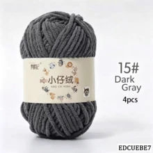 EDCUEBE7 1/4pcs Upgraded Set, Exquisite R-Ice Yarn. Premium Choice For Handmade Matte DIY Knitted Scarves, Crochet Shoes, Bags, Sweaters, Cushions, Bouquets And Other Handmade Items. Candy-Colored Skin-Friendly Yarn. (Random Packaging) - Small Velvet Ice Strip Line - View 44
