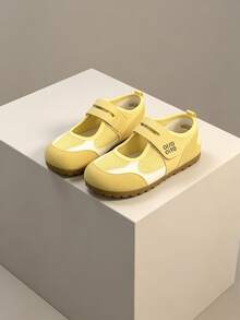 Children's Breathable Mesh Mary Jane Flat Shoes, Lightweight Summer Casual Shoes With Adjustable Strap, Non-Slip Soft Sole, Toe Protection And Quick-Drying Upper, Suitable For Outdoor Play And Daily Wear - Yellow - View 4