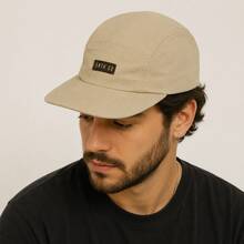 Anth Co Strapback 5 Panel Waterproof Straight Brim Cap - beige - Ver 1