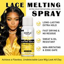 GOIPLE 14pcs Waterproof Lace Glue Kit, Extreme Firm Hold Waterproof Lace Wig Adhesive & Gentle Fast Acting Lace Wig Remover & Fast Drying No Residue Lace Melting Spray & No Flake No Greasy Hair Wax Stick & HD Invisible Wig Caps & Edge Brushes & Combs & Razor & Wig Band & Storage Bag, Portable Compact Beginner-Friendly Wig Styling Tools, For Home Salon Wig Application Travel Gifting, For Black Wig Wearers All Curly Coily Braided Hair Types,Women - 14pcs Yellow - View 3