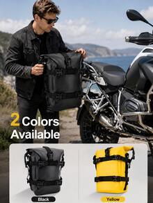 Tas Spatbor Motor Tahan Air, Kapasitas Besar, Tali Bahu yang Dapat Diatur, Bahan PVC Tahan Lama, Cocok untuk Penyimpanan Peralatan Motor Jalan Raya dan Off-Road, Pilihan Ideal untuk Motor, Tas Gantung Motor Tahan Air - A - View 11