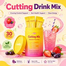[1 Piece]LeeFar Cutting Drink Mix, Strawberry Acai Flavor, Craving Control Support & Gut Health Drink Powder, Clean Energy Wellness Mix With Berberine, Yerba Mate, 5-HTP, Chromium & Magnesium, Vegan Gluten-Free, 30 Servings - 1 件 - 查看 1