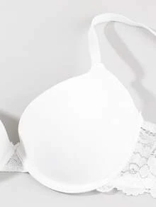 3pcs Set Padded Push-Up Bra Thin Padding Delicate Lace High Support Soft Breathable Seamless Bra - Multicolor - View 7