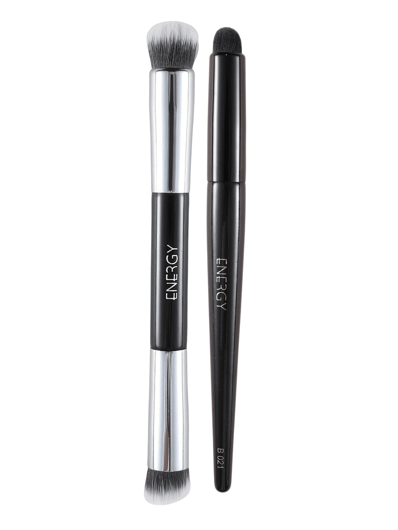 ENERGY Premium Single 2-In-1 Makeup Tool - Dual-Ended Precision Brush For Concealing, Detail Blending, And Spot Setting - Black Handle - Black - View 1