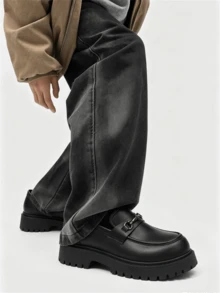 Men's 2026 New Winter British Style Boots, Outdoor Sports Retro Work Boots, Yellow - Matte Black - View 3