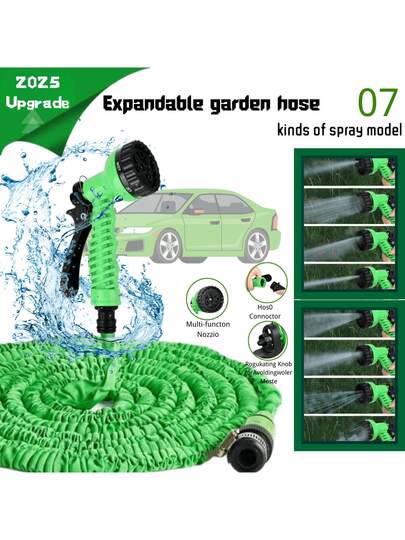 Multifunctional Plastic Sprayer, Adjustable Garden Watering Gun, High Pressure Car Wash Gun, With Nozzle, Retractable Hose, With Spray Head, Polyurethane Coil, Threaded Connector - Suitable For Multi-Purpose Car Wash Gun, Garden Hose, Retractable Hose Gun, Magic Water Gun