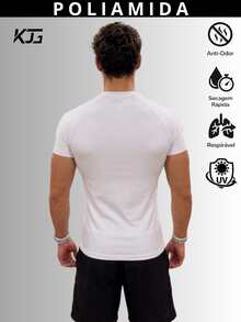Thermal Polyamide T-Shirt Short Sleeve Anti-Odor UV50+ Protection Men's Raglan Fit Gym Training Running Second Skin - White - View 6