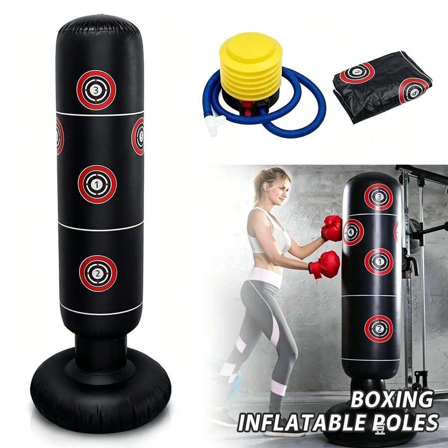 Inflatable Punch Box Sport Heavy Duty Free Standing Adults Kids Kick Boxing MMA - 預設 - 查看 1