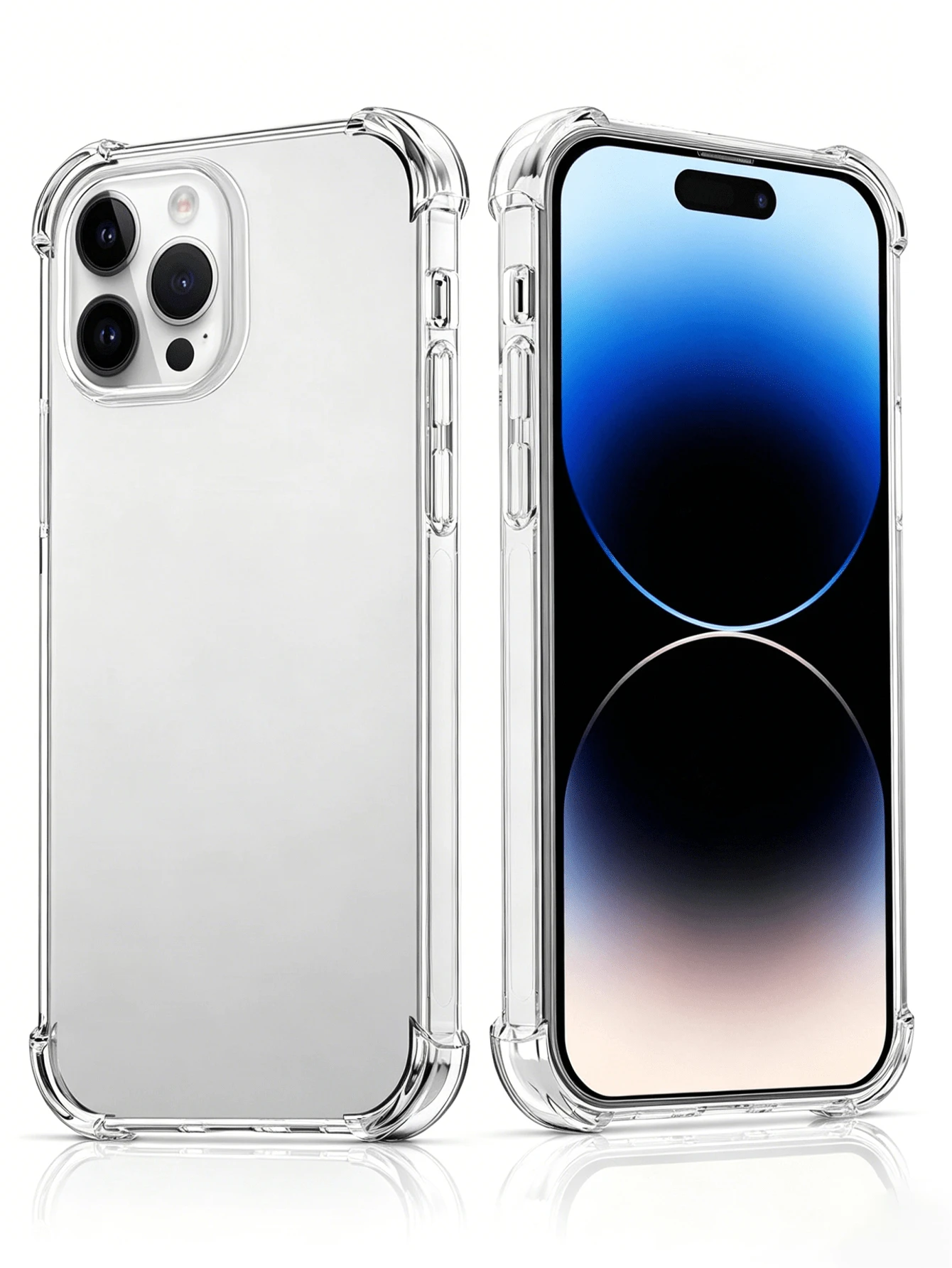 This Large Lens Opening Phone Case Is Compatible With All Apple Device Models. It Features Built-In Corner Airbags For Anti-Drop Protection, Effectively Cushioning Impact From Falls And Providing All-Round Protection Against Scratches And Collisions. The Extra-Large Lens Opening Design Accommodates Multi-Camera Setups Without Affecting Photography Or Flash Usage. The Raised Edge Design Prevents Screen And Lens From Wearing Down When Placed Flat. - Clear - View 1