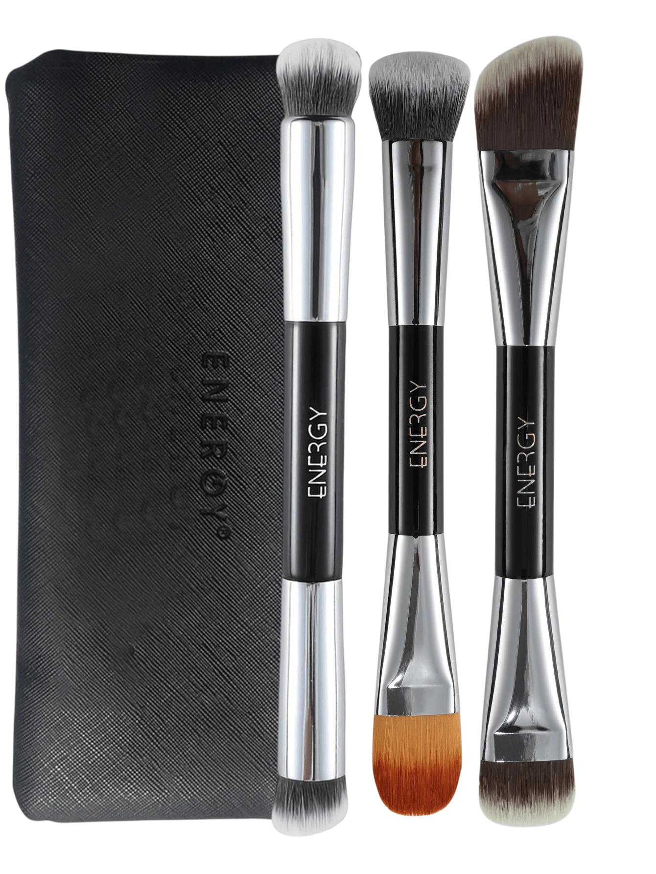 ENERGY Premium Single 2-In-1 Makeup Tool - Dual-Ended Precision Brush For Concealing, Detail Blending, And Spot Setting - Black Handle - Black - View 1