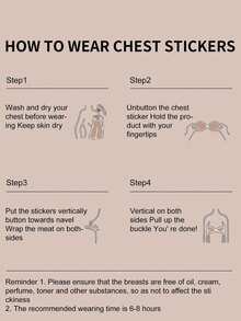 可重複使用隱形前扣式矽膠胸罩、乳貼，女性內衣配件，適合洋裝、連身衣、婚紗及其他夏季穿著 - 多色 - 查看 6