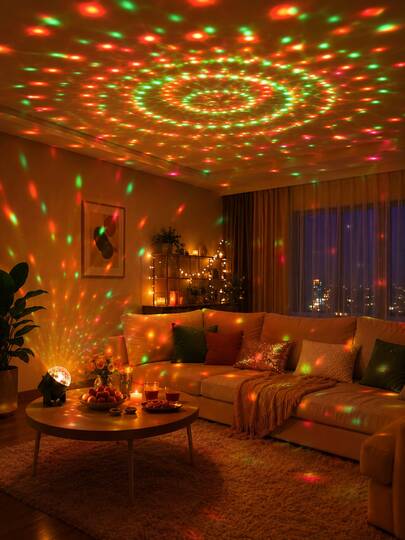 1pc Compact Desktop Projector Light With Multicolor Spot Glow For Bedroom Desk Dorm Room And Home Decoration
