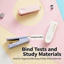 1pc Macaron Color Mini Stapler For Office & Student, With 1000pcs #10 Staples - A - View 1