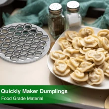 1 pieza Prensa de masa de aleación de aluminio con 37 agujeros - Máquina manual para hacer empanadillas, apta para pasta, lasaña y empanadillas de carne, fácil de usar con mango ergonómico, ideal para hornear en casa y útiles escolares, prensa de empanadillas, herramienta para hacer pasteles, superficie de metal elegante, electrodoméstico de cocina duradero - Multicolor - Ver 8