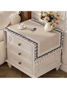 1pc American Style Bedside Cabinet Tablecloth Rectangular Table Cover Protector For Bedroom, Living Room, Coffee Table, Home Decor - Multicolor - View 4