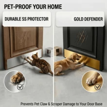 1pc 86cm X 15cm Metal Decorative Door Kick Plate - Damage-Free Self-Adhesive Installation, Protects Against Pet Scratches And Dents, Easy To Install, Strong Adhesive, Suitable For Indoor And Outdoor Doors, Single Pack - 1pc - View 13