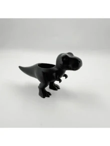 Mini T-Rex Dinosaur Succulent Plant Pot, Cute Desktop Decor, Creative Black Dinosaur Shaped Succulent Planter, Small Office Desk Decoration, Unique Dinosaur Succulent Plant Container - Multicolor - View 7