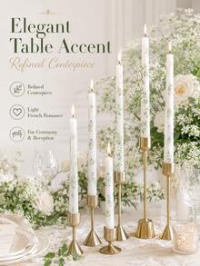 2 buah Lilin Taper Motif Bunga Eropa, Set Lilin Dekoratif Tangkai Panjang, Cocok untuk Dekorasi Pernikahan, Dekorasi Meja Pernikahan, Makan Malam Romantis, Dekorasi Rumah, Dekorasi Kamar, Hiasan Tengah Meja, Hadiah untuk Wanita - Berbagai gaya - View 3