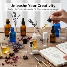 1/2/3/5ml Refillable Glass Roller Bottles With Stainless Steel Roller Ball, Empty Essential Oil Perfume Sample Bottles, Portable Travel Containers With Funnel And Dropper Set - Multicolor - View 2