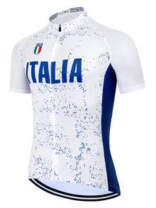 Men's New Outdoor Sports Cycling Jersey, Spring/Summer Breathable Quick-Dry Short Sleeve Cycling Top, Slim Fit Thin Top With 3 Back Pockets - Universal Version, Suitable For Cycling, Off-Road, Motorcycle Touring, Training Wear - White - View 9