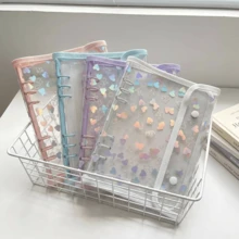 A5 Size Colorful Heart-Shaped Loose-Leaf Binder, Notebook Set, Colorful Cover Double-Snap Design, A5 Size Sticker Book, Expandable Document Bag, Hot Melt Bead Storage Book, Perler Bead Storage Book, Loose-Leaf Sticker Book, A5 Replaceable Inner Pages. Can Be Used As Photo Album, Sticker Book, Savings Book, Nail Art Book, Card Book, Planner, Notebook, Perler Bead Storage Box, Card Storage Box, Transparent Folder, K-POP Idol Storage Box, Document Storage Box, Transparent Sticker Loose-Leaf Binder, Fan Activity Storage Book, Office Supplies And School Supplies. Essential For Back To School Season. - A5 Heart-shaped Double-snap Bind - View 9