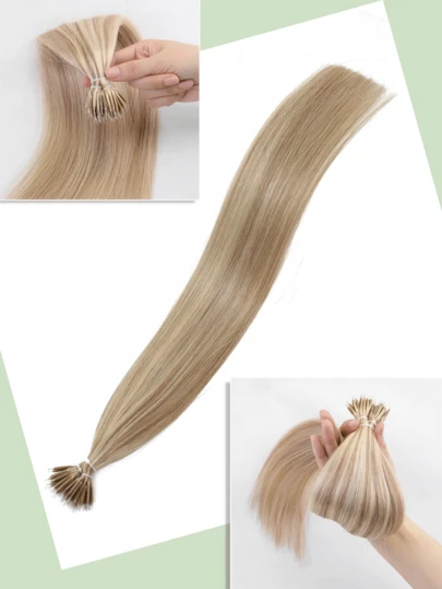 12-22 Inch Nano Ring Hair Extensions, Real Human Hair Seamless Invisible Micro Bead Hair Weft, Natural Straight For Y2K, Weddings, Holidays, Cosplay, Salons, Halloween Costumes, Gothic Style, Valentine's Day Gifts, Self-Care