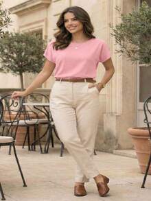 Muriah Basic Blouse, 100% Viscose Fabric, Ideal For Everyday Wear, Perfect Fit - Mawar - View 2