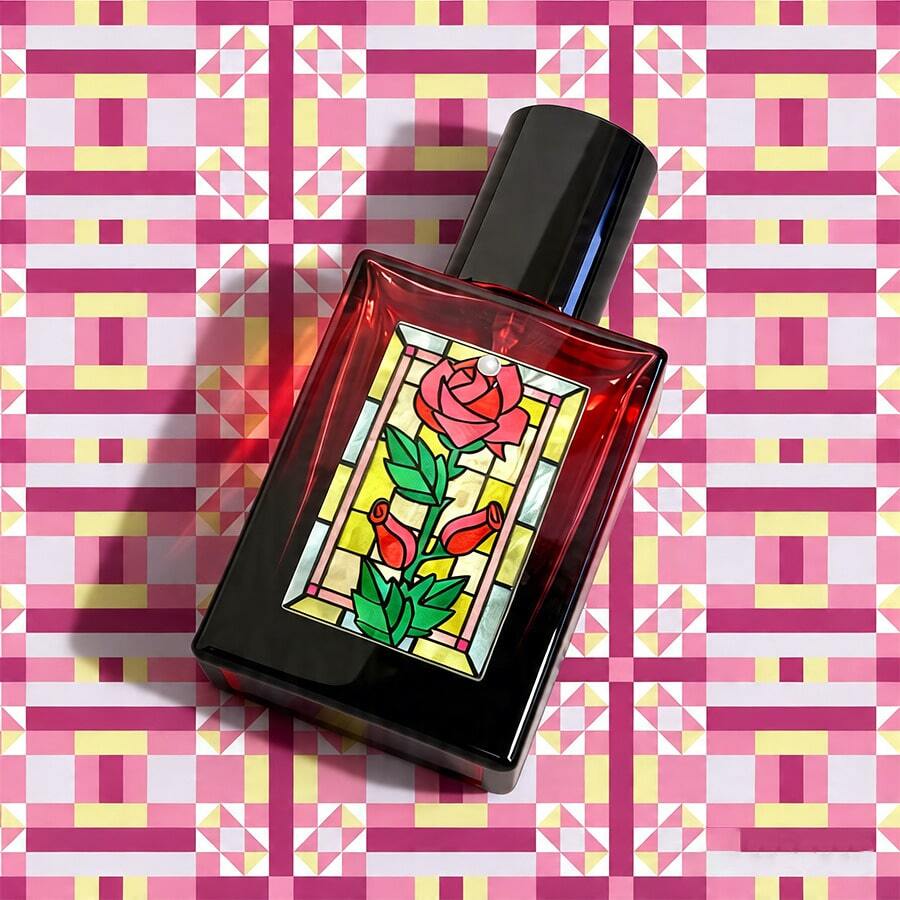 30ml Large Capacity Travel Glass Refillable Bottle, Suitable For Perfume, Essential Oil, Cosmetics Etc. Leak-Proof, Cute Floral Pattern Design, Practical Gift - Multicolor - View 1