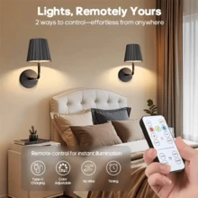 1pc/2pcs Remote Control LED Wall Light, Modern LED Wall Light With Touch, LED Wall Mounted Night Light, Dimmable, Timed, 3 Color Temperature Rechargeable Wall Lights, Suitable For Bedrooms, Living Rooms, Corridors (1800mAh) - USB - View 6