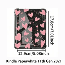 Translucent Heart-Shaped E-Book Protective Case, Suitable For Kindle Paperwhite 6/12th 7-Inch 2024/SA568B, Kindle Paperwhite 5 6.8-Inch 2021/11th/C2V2L3/RS23CV Reader Cover, Kindle 11th 2022 6-Inch/C2V2L3/RS23CV Anti-Fall Scratch Glitter Heart, Kindle Paperwhite 4/6-Inch 2018/Model PQ94WIF Four-Corner Airbag Protective Cover, Birthday Gift For Friends, Gifts For Boyfriend/Girlfriend - Clear - View 10