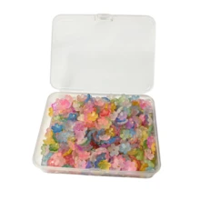 50顆/100顆/150顆/200顆裝 1.1cm/0.433英吋 櫻花造型珠子，3D漸層金桃色花珠，手鍊、耳環、項鍊及手工藝品珠寶製作材料，精選時尚彩色櫻花珠，珠子組合套裝 - 多色 - 查看 11