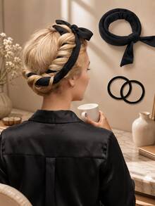 Faixa de Cabelo Ondulado Sem Calor, Scrunchie Ondulado Sem Calor, Faixa de Cabelo Ondulado para Dormir, Ferramenta de Estilo de Ondulação Natural Suave DIY, Ferro de Ondular, Ondulação Sem Calor, Ferro de Ondular, Produtos e Acessórios de Beleza para Salão de Cabelos - Azul bebê - Visão 13