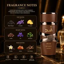 Lattafa Asad Bourbon EDP 30ml Profumo da uomo a lunga durata, con note calde, speziate, di legno e vaniglia ambrata - Caldo & Speziato - Visualizzare 3