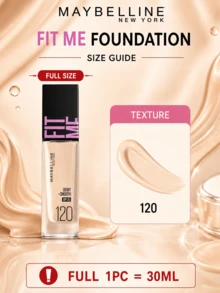 Maybelline 菲力特潤柔滑粉底液 SPF 25 #120 黃色自然色，5/30ml 可選，24 小時長效保濕，10 秒快速上妝，三效合一，打造無妝感，長效滋養，三步輕鬆上妝，適合黃調 2 號淺色乾性肌膚，打造日常無瑕底底底 - 美寶蓮FITME粉底液 水潤版120 - 查看 12