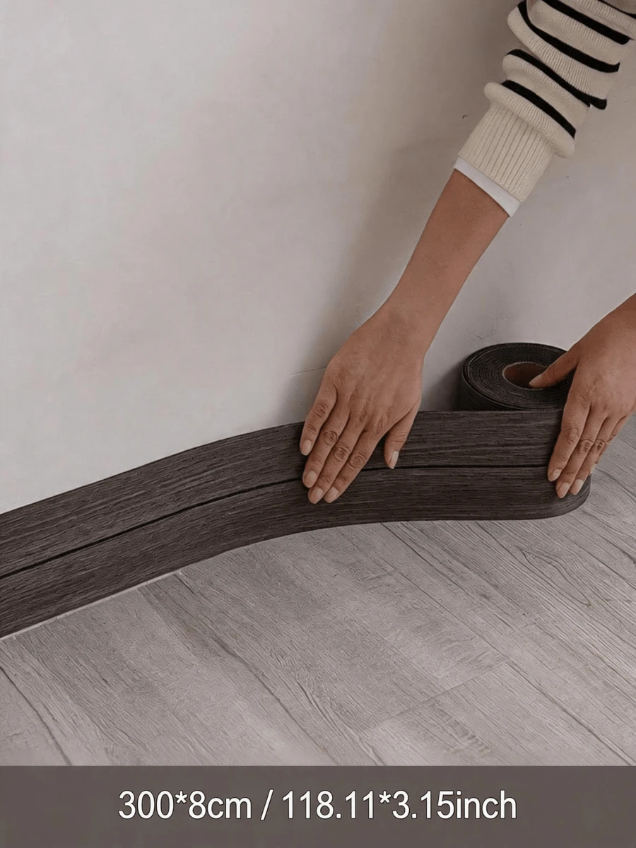 1 miếng dán trang trí tường 3D tự dính kích thước 300cm x 4cm, dùng trang trí khung cửa, bảo vệ cạnh tường, decal dán tường có thể tháo rời và tái sử dụng, hiệu ứng vân gỗ, chống thấm nước - Thích hợp cho tường, khung cửa, dễ dàng lắp đặt.