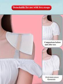 2pcs Soft & Breathable Thick Foam Shoulder Pads, Suitable For Women, Elegant Sports-Themed Design, Non-Slip & Detachable, Soft Foam Shoulder Pads For Men, Suitable For Suit Jackets - Multicolor - View 5